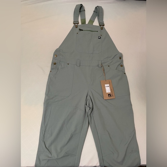 NWT Flylow Trailworks Bib Overalls Sage Green Women’s Size Large - Picture 1 of 8